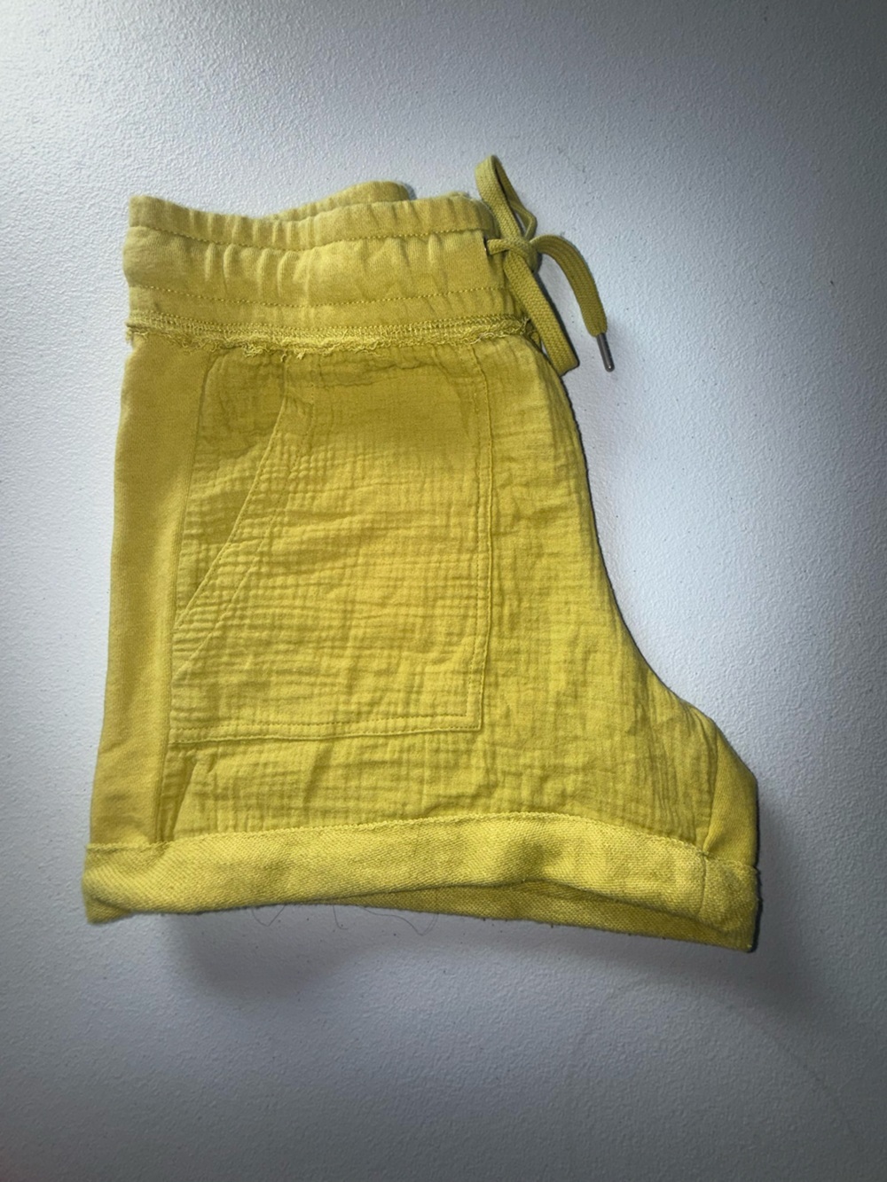 C&C California Cotton Gauze olive Lime Green Drawstring Shorts S resort comfy - Picture 3 of 11